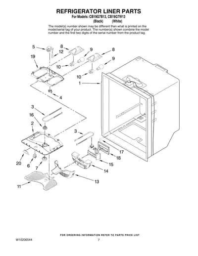 REFRIGERATOR LINER PARTS