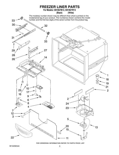 FREEZER LINER PARTS