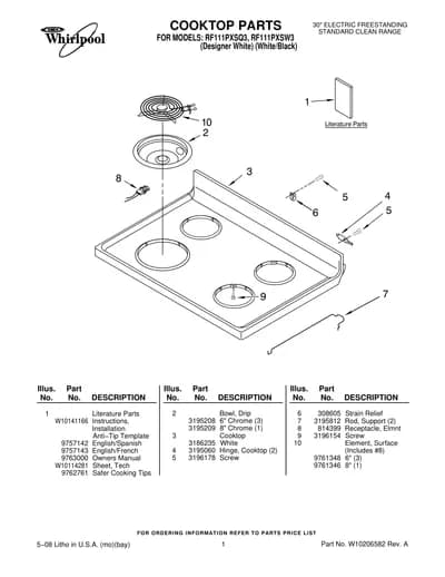 COOKTOP PARTS