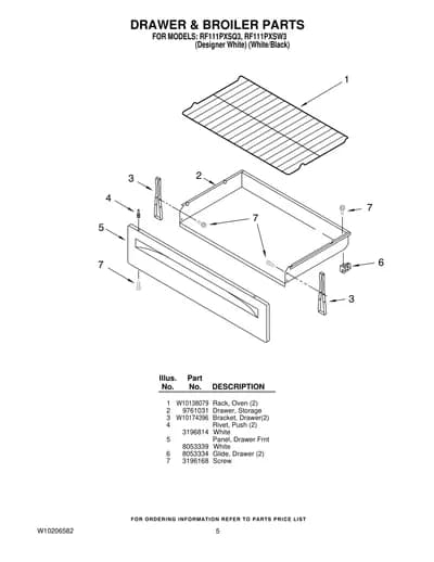 DRAWER & BROILER PARTS
