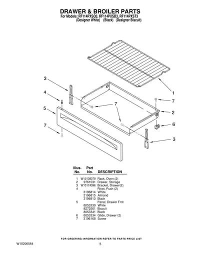 DRAWER & BROILER PARTS