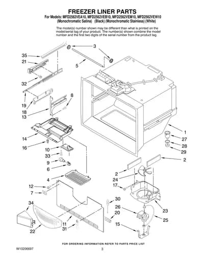 FREEZER LINER PARTS