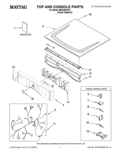 TOP AND CONSOLE PARTS