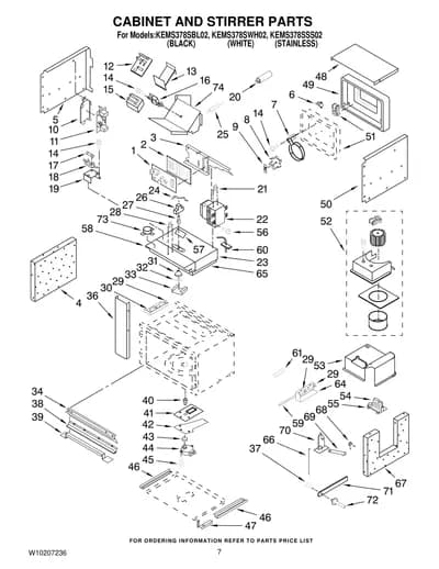 CABINET AND STIRRER PARTS