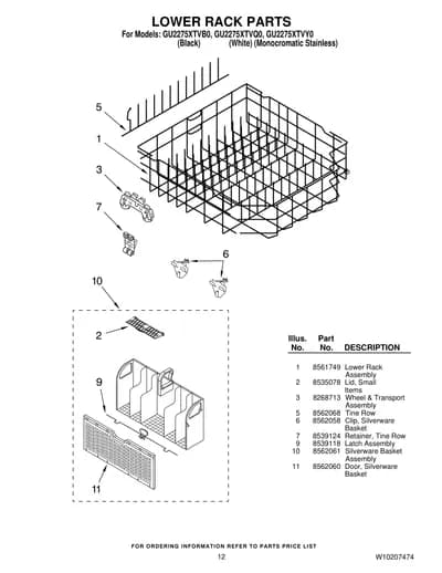 LOWER RACK PARTS