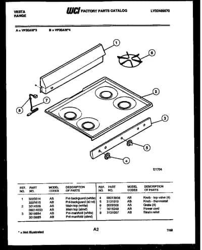 COOKTOP PARTS