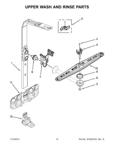 UPPER WASH AND RINSE PARTS