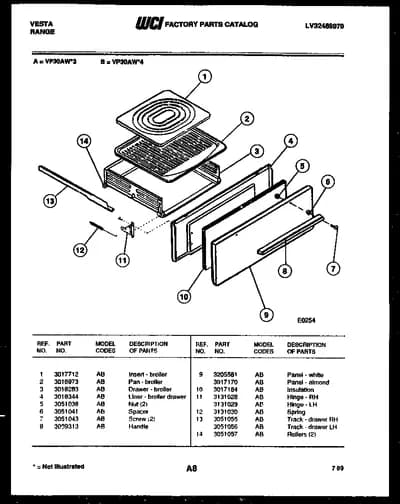 BROILER DRAWER PARTS