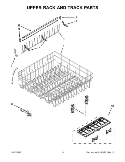 UPPER RACK AND TRACK PARTS