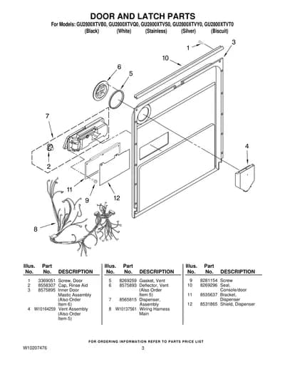 DOOR AND LATCH PARTS