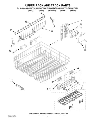 UPPER RACK AND TRACK PARTS