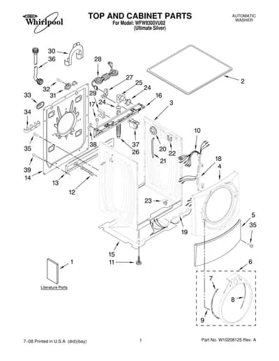 TOP AND CABINET PARTS