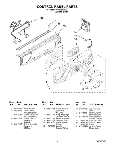 CONTROL PANEL PARTS