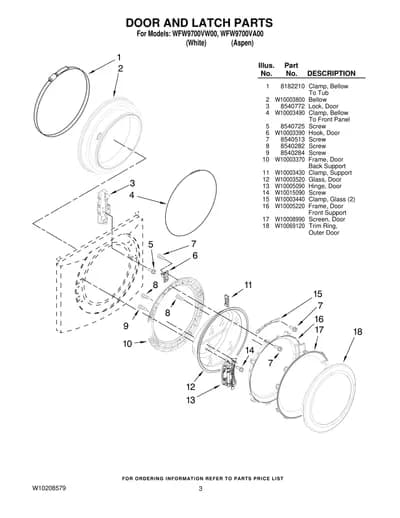 DOOR AND LATCH PARTS