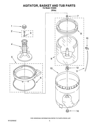 AGITATOR, BASKET AND TUB PARTS