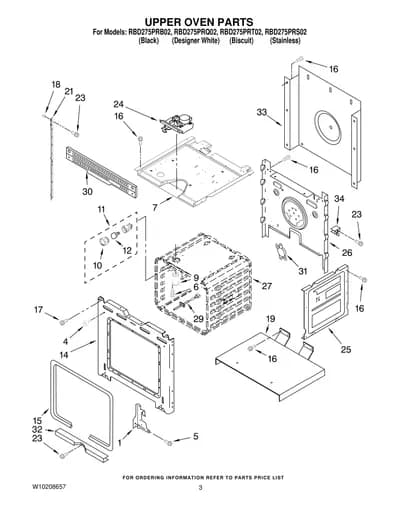 UPPER OVEN PARTS