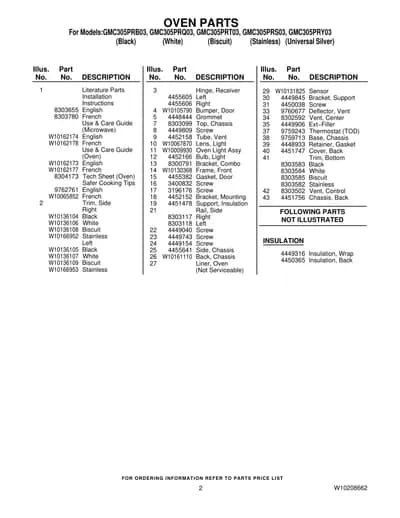 OVEN PARTS