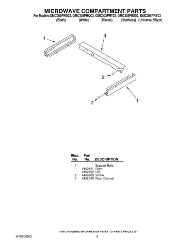 MICROWAVE COMPARTMENT PARTS