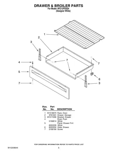 DRAWER & BROILER PARTS