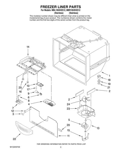 FREEZER LINER PARTS