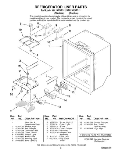 REFRIGERATOR LINER PARTS