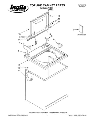 TOP AND CABINET PARTS