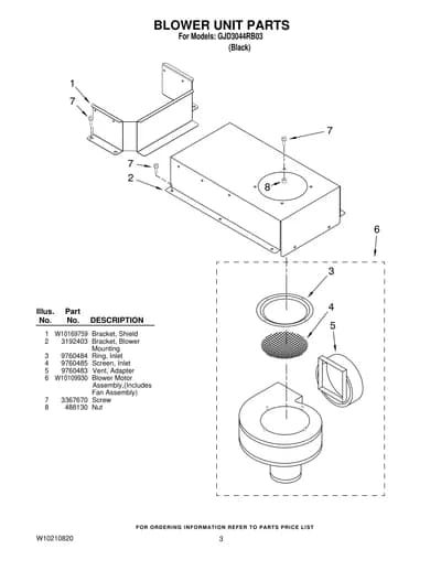 BLOWER UNIT PARTS