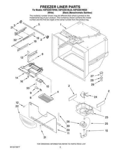FREEZER LINER PARTS