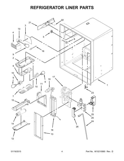 REFRIGERATOR LINER PARTS