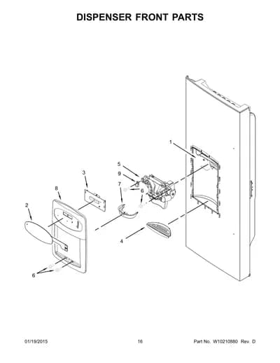 DISPENSER FRONT PARTS