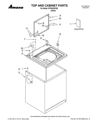 TOP AND CABINET PARTS