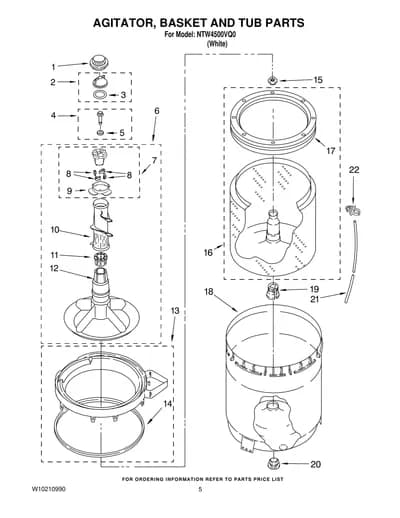 AGITATOR, BASKET AND TUB PARTS
