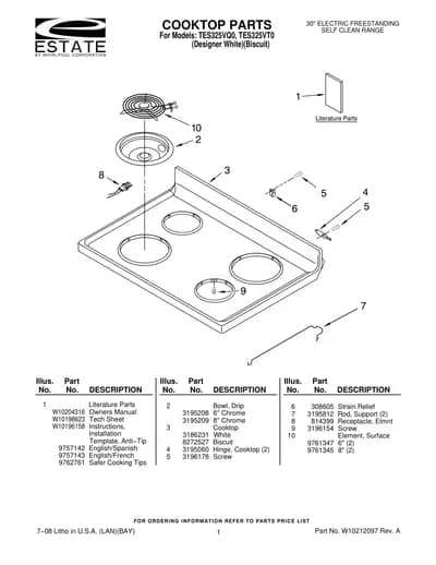 COOKTOP PARTS
