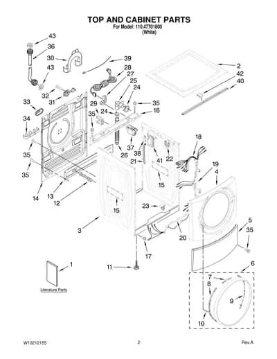 TOP AND CABINET PARTS
