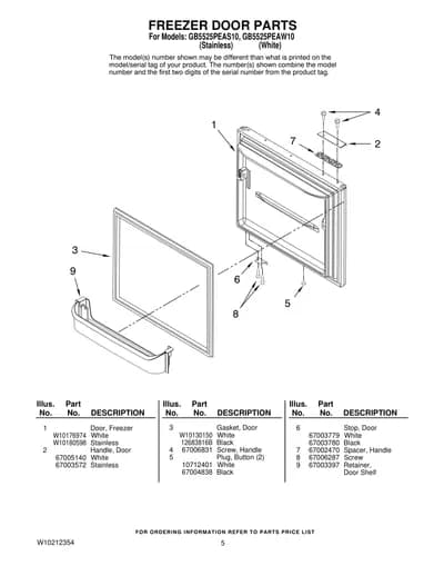 FREEZER DOOR PARTS