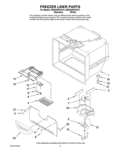 FREEZER LINER PARTS
