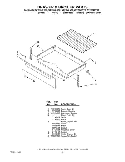 DRAWER & BROILER PARTS