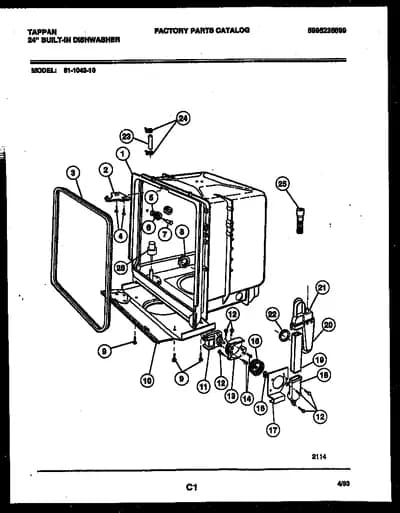 TUB AND FRAME PARTS