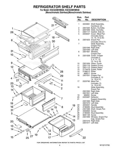 REFRIGERATOR SHELF PARTS