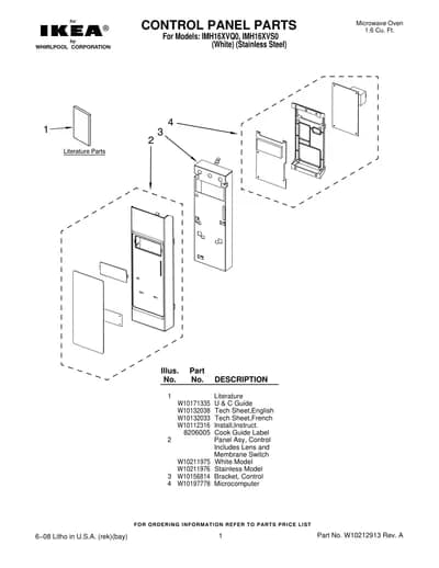 CONTROL PANEL PARTS
