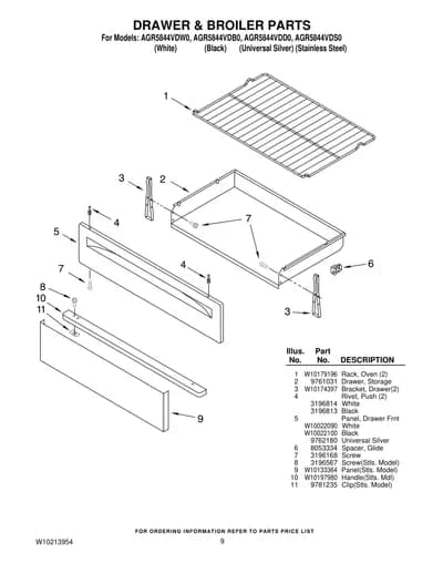 DRAWER & BROILER PARTS