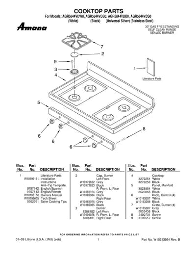COOKTOP PARTS