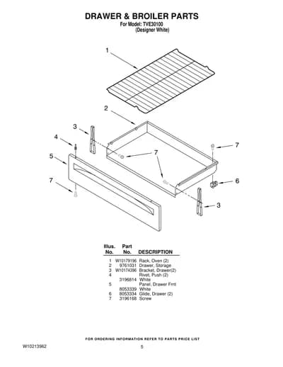 DRAWER & BROILER PARTS