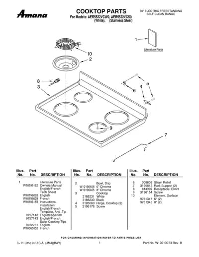 COOKTOP PARTS