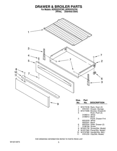 DRAWER & BROILER PARTS