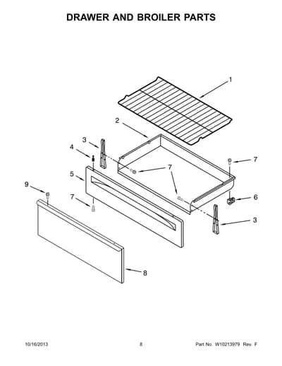 DRAWER AND BROILER PARTS