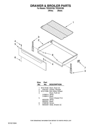 DRAWER & BROILER PARTS