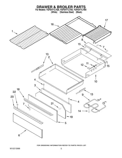 DRAWER & BROILER PARTS