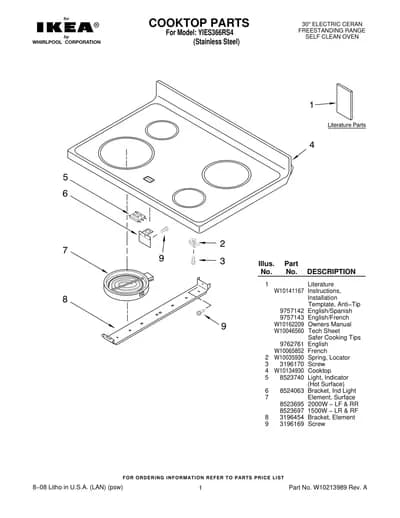 COOKTOP PARTS