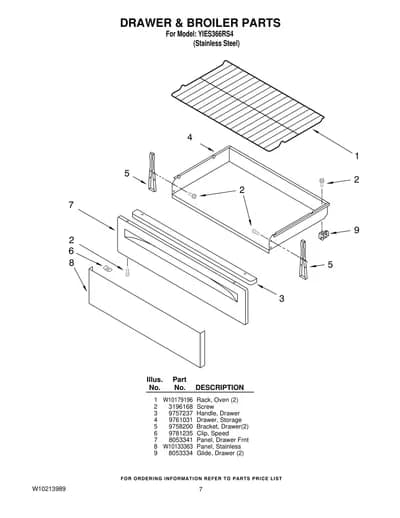 DRAWER & BROILER PARTS